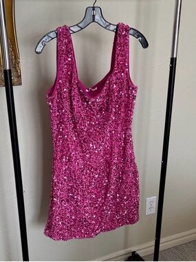 12th Tribe Fuchsia Sequin Dress